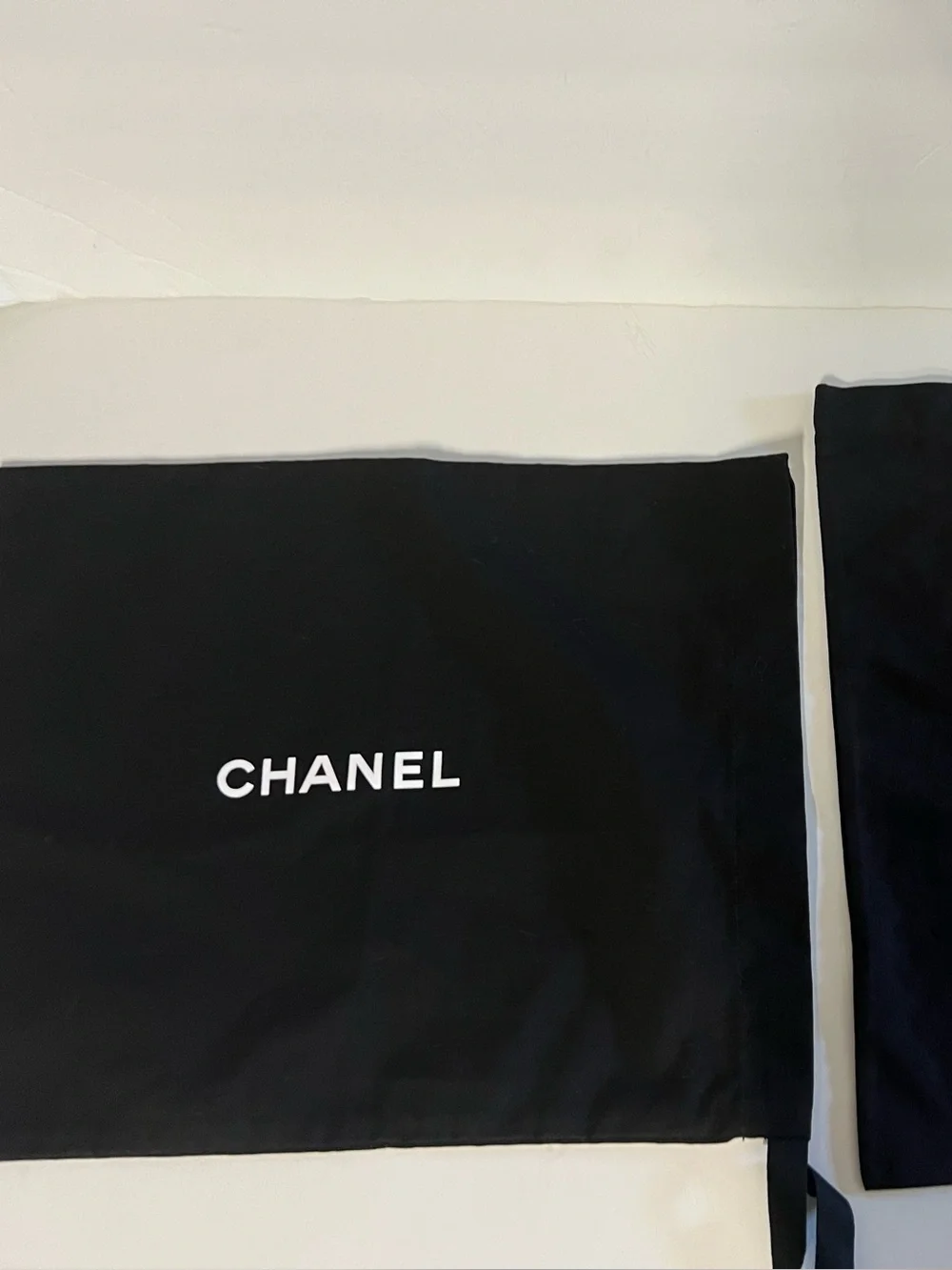 CHANEL Black Fabric Logo Dust Bags - Pair